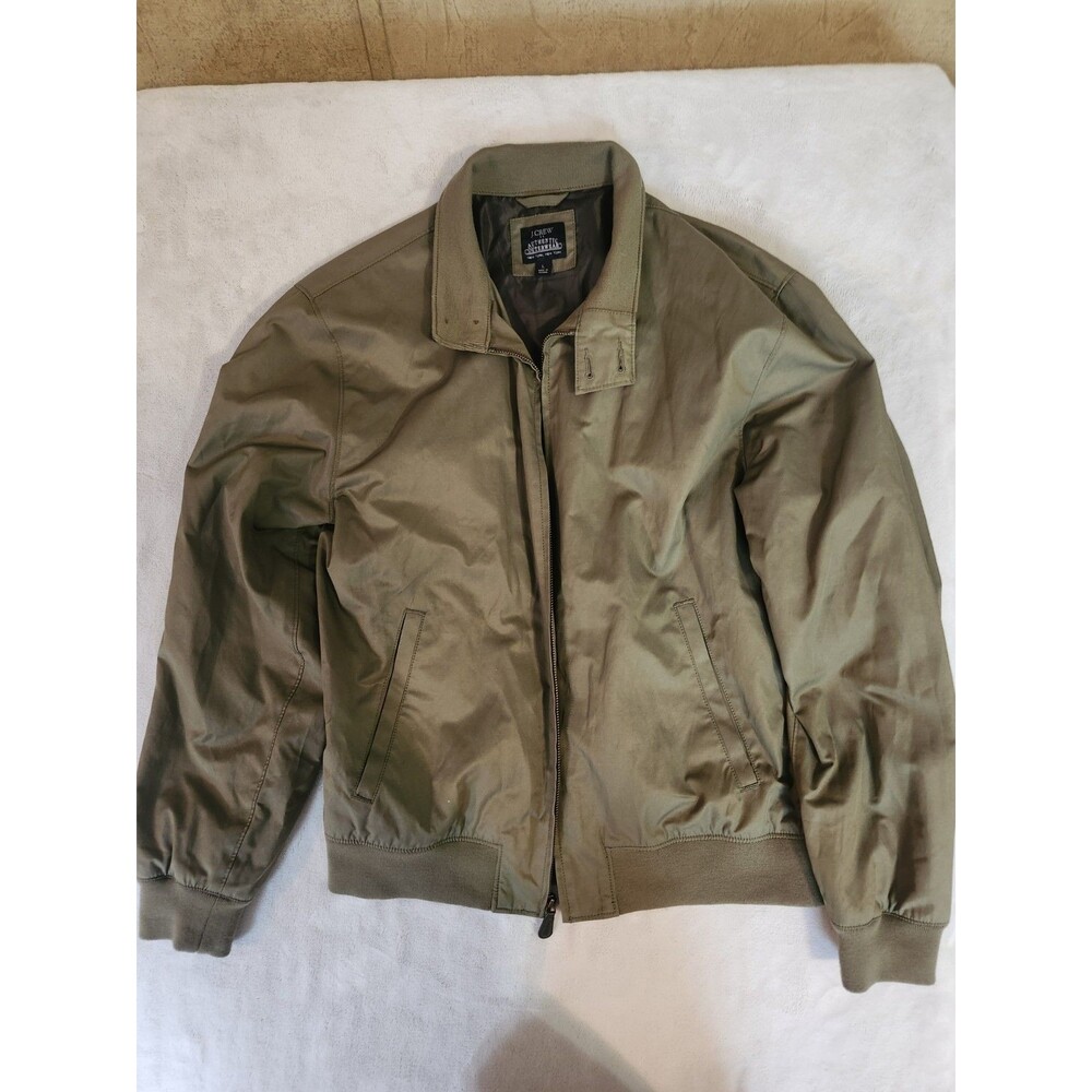 men's J.Crew olive green Harrington bomber jacket. Large